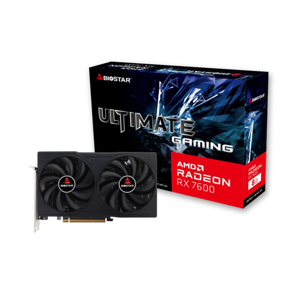 Graphics Card|BIOSTAR|AMD Radeon RX 7600|8 GB|GDDR6|128 bit|PCIE 4.0 16x|GPU 2250 MHz|Dual Slot