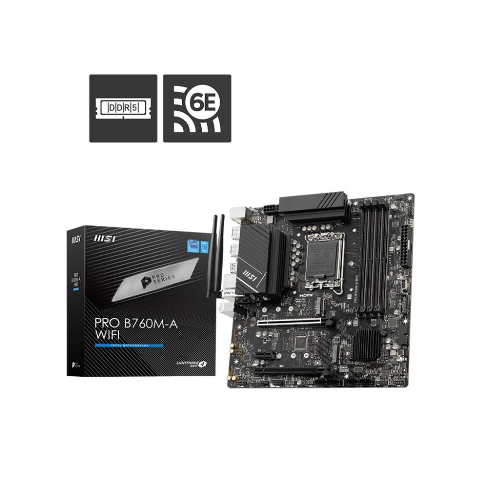 Mainboard|MSI|Intel B760 Express|LGA1700|Micro-ATX|Memory DDR5|Memory slots 4|1xPCI-Express 1x|2xPCI-Express