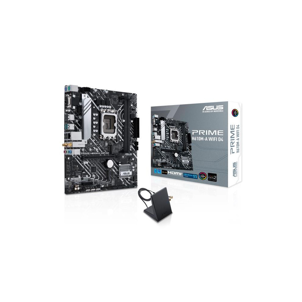 Mainboard|ASUS|Intel H610|LGA1700|Micro-ATX|Memory DDR4|Memory slots 2|1xPCI-Express 3.0 1x|1xPCI-Express 4.0 16x|2xM.2|1x15pin