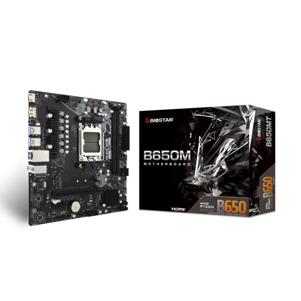 Mainboard|BIOSTAR|AMD B650|SAM5|Micro-ATX|Memory DDR5|Memory slots 2|1xPCI-Express 3.0 1x|1xPCI-Express 4.0