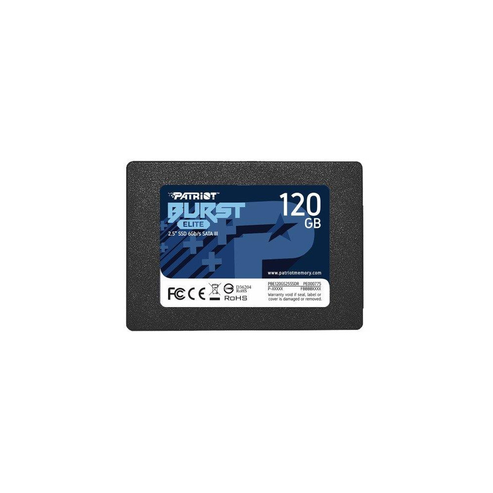 SSD|PATRIOT|Burst Elite|120GB|SATA 3.0|3D NAND|Write speed 320 MBytes/sec|Read speed 450 MBytes/sec|2,5"|TBW 50