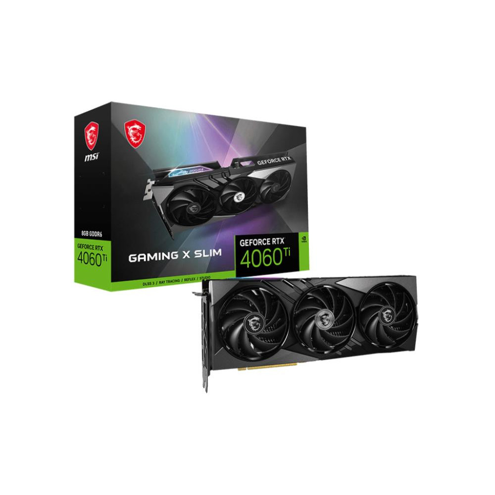 Graphics Card|MSI|NVIDIA GeForce RTX 4060 Ti|8 GB|GDDR6|128 bit|PCIE 4.0 8x|1xHDMI|3xDisplayPort|RTX4060TIGAMXSLIM8G