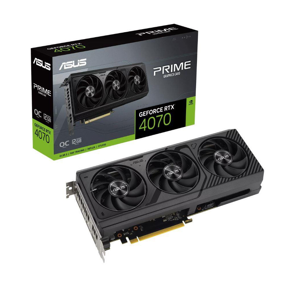 Graphics Card|ASUS|12 GB|GDDR6X|192 bit|PCIE 4.0 16x|Triple slot Fansink|1xHDMI|3xDisplayPort|PRIME-RTX4070-O12G