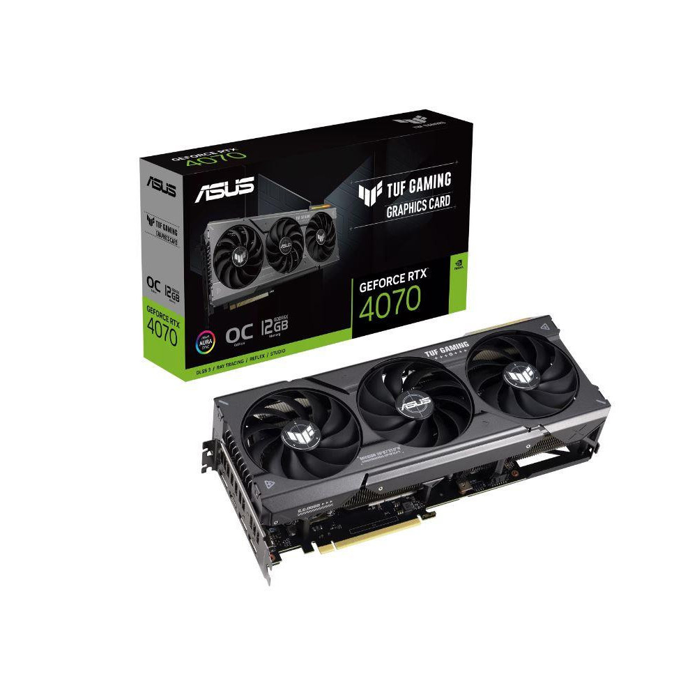 Graphics Card|ASUS|NVIDIA GeForce RTX 4070|12 GB|GDDR6X|192 bit|PCIE 4.0 16x|1xHDMI|3xDisplayPort|TUF-RTX4070-O12G-GAMING