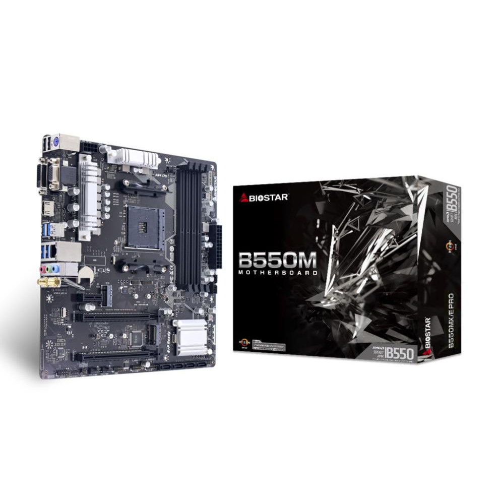 Mainboard|BIOSTAR|AMD B550|SAM4|MicroATX|Memory DDR4|Memory slots 4|1xPCI-Express 3.0 1x|1xPCI-Express 3.0 16x|1xPCI-Express