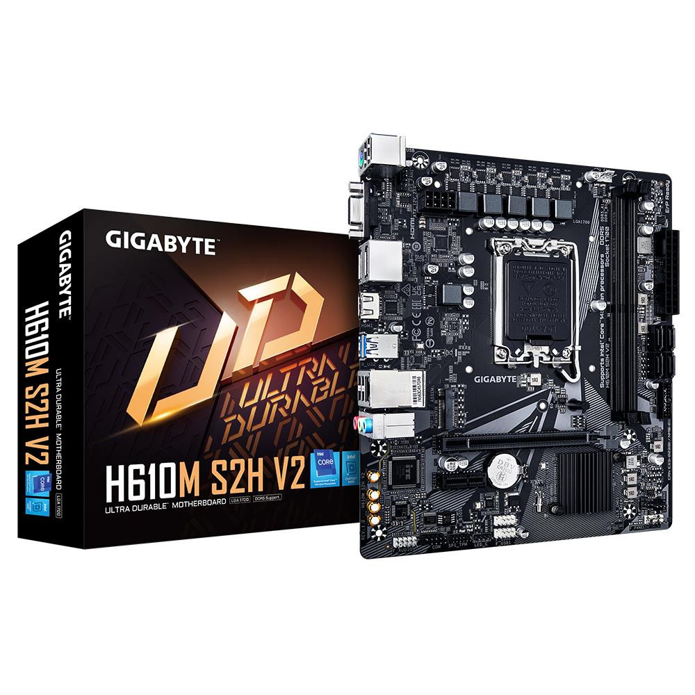 Mainboard|GIGABYTE|Intel H610|LGA1700|Micro-ATX|Memory DDR5|Memory slots 2|1xPCI-Express 3.0 1x|1xPCI-Express 4.0
