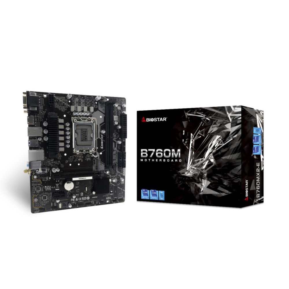 Mainboard|BIOSTAR|Intel B760 Express|LGA1700|Micro-ATX|Memory DDR5|Memory slots 2|1xPCI-Express 3.0 1x|1xPCI-Express 4.0