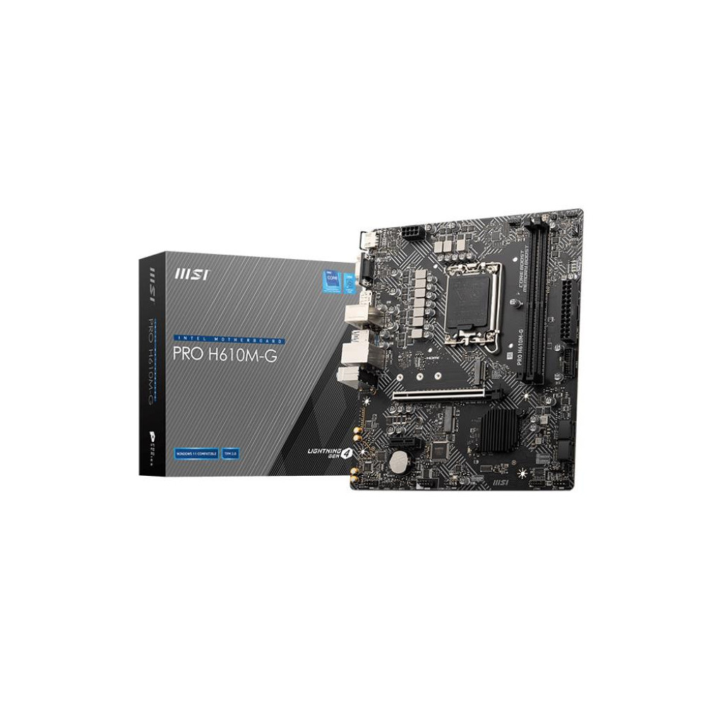 Mainboard|MSI|Intel H610|LGA1700|Micro-ATX|Memory DDR5|Memory slots 2|1xPCI-Express 1x|1xPCI-Express 16x|1xM.2|1x15pin