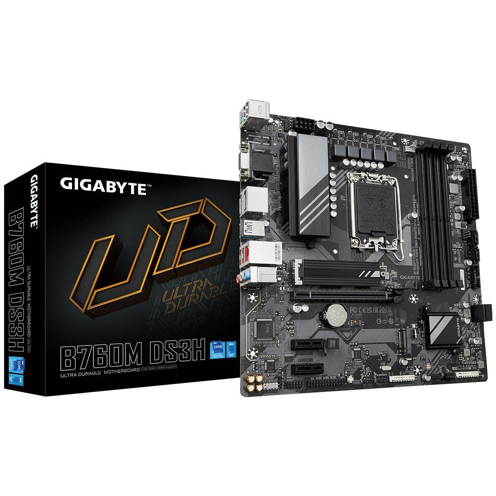 Mainboard|GIGABYTE|Intel B760 Express|LGA1700|Micro-ATX|Memory DDR5|Memory slots 4|2xPCI-Express 3.0 1x|1xPCI-Express 4.0