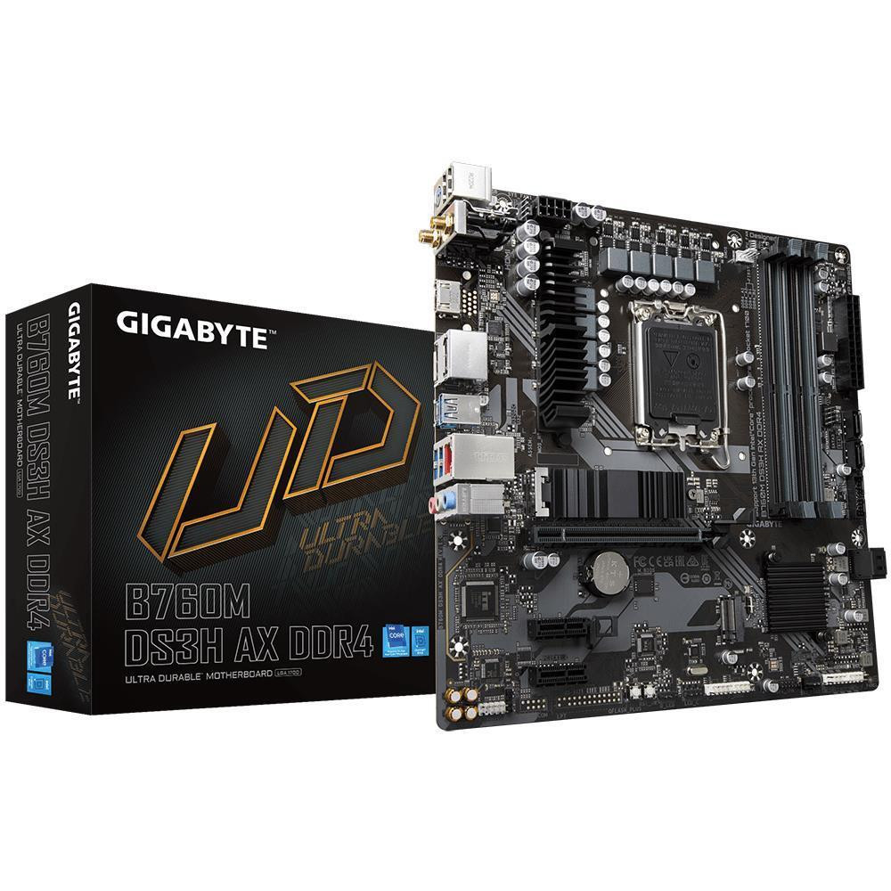 Mainboard|GIGABYTE|Intel B760 Express|LGA1700|Micro-ATX|Memory DDR4|Memory slots 4|2xPCI-Express 3.0 1x|1xPCI-Express 4.0