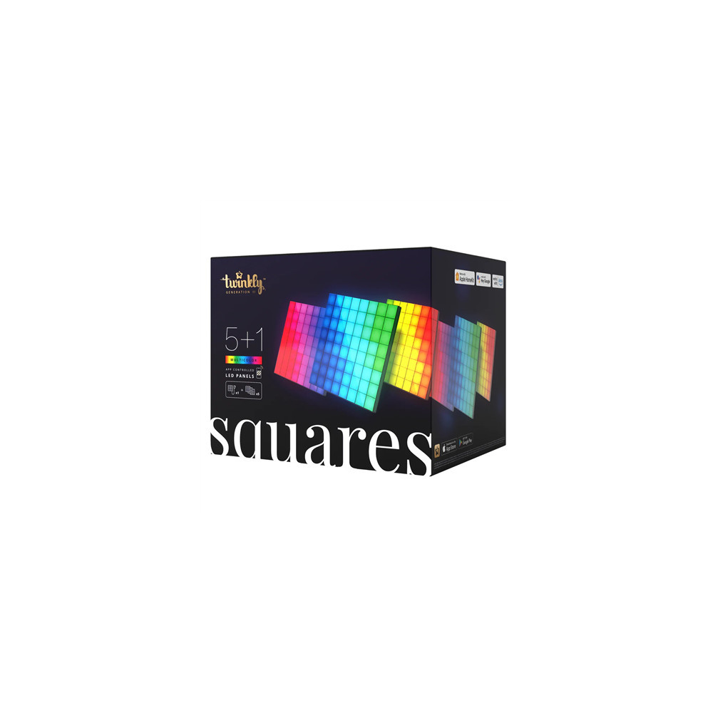 Twinkly|Squares Smart LED Panels Starter Kit (6 panels)|RGB – 16M+ colors