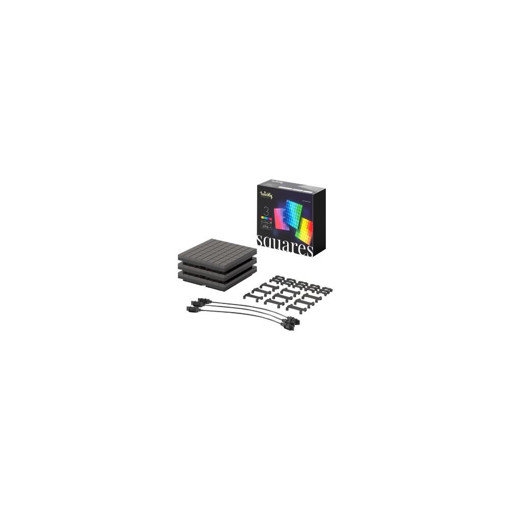 Twinkly|Squares Smart LED Panels Expansion pack (3 panels)|RGB – 16M+ colors