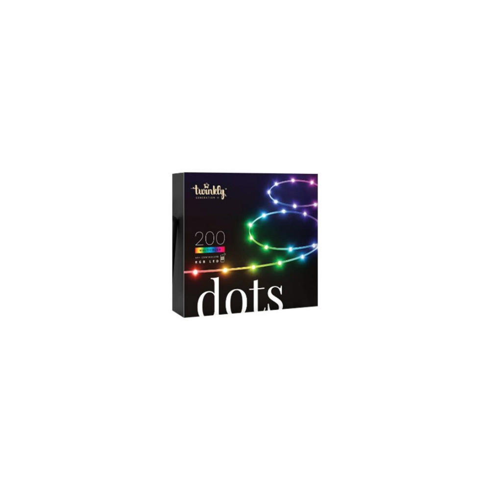 Twinkly|Dots Smart LED Lights 200 RGB (Multicolor), 10m, Transparent|RGB – 16M+ colors
