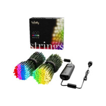 Twinkly|Strings Smart LED Lights 400 RGBW (Multicolor + White), 32m, Black wire|RGBW – 16M+ colors + Warm white