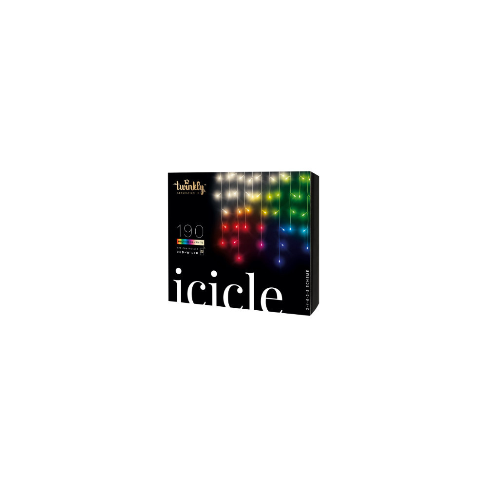 Twinkly Icicle Smart LED 190 RGBW (Multicolor + White), 5m, Transparent wire|Twinkly