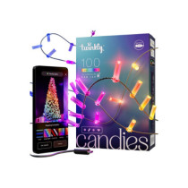 Twinkly Candies 100 Candle-shaped RGB LEDs, Green Wire, USB-C|Twinkly