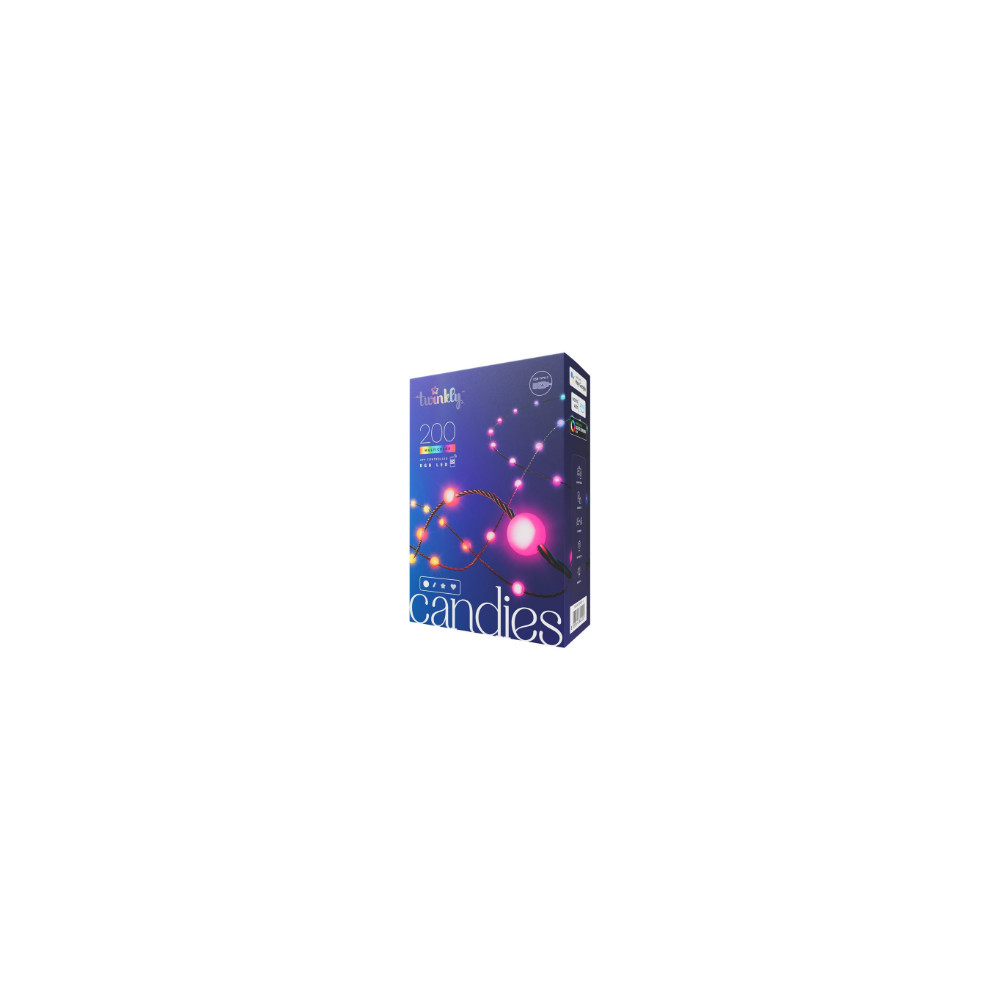 Twinkly Candies 100 Pearl-shaped RGB LEDs, Clear Wire, USB-C