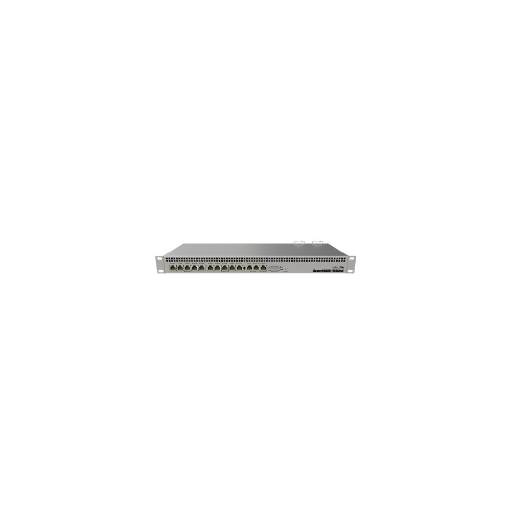 Mikrotik Wired Ethernet Router RB1100x4, 1U Rackmount, Quad core 1.4GHz CPU, 1 GB RAM, 128 MB, 13xGigabit LAN, 1xSerial console