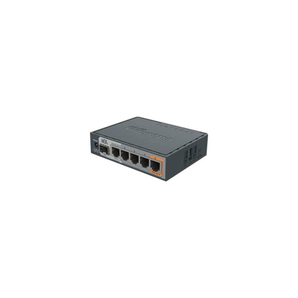 Mikrotik Wired Ethernet Router RB760iGS, hEX S, Dual Core 880MHz CPU, 256MB RAM, 16 MB (MicroSD), 5xGigabit LAN, 1xSFP, USB,