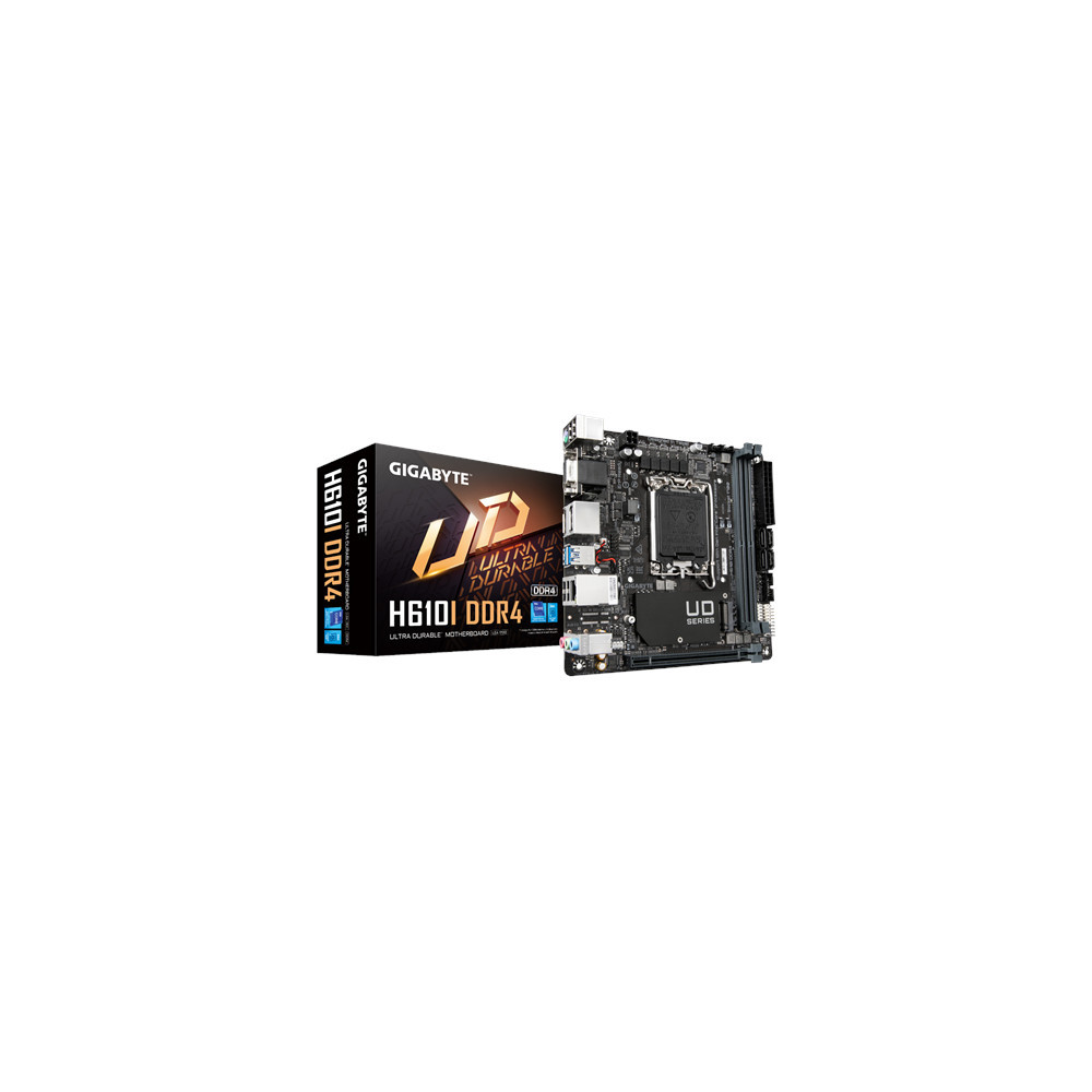 Gigabyte | H610I DDR4 1.0 M/B | Processor family Intel | Processor socket LGA1700 | DDR4 DIMM | Memory slots 2 | Supported hard