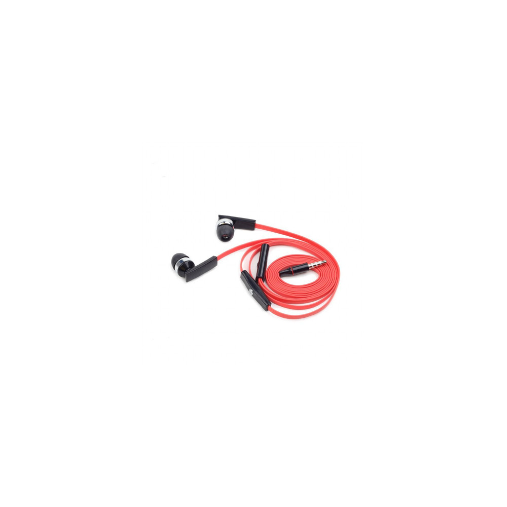 Gembird | Porto earphones with microphone and volume control with flat cable | Built-in microphone | 3.5 mm | Red/Black