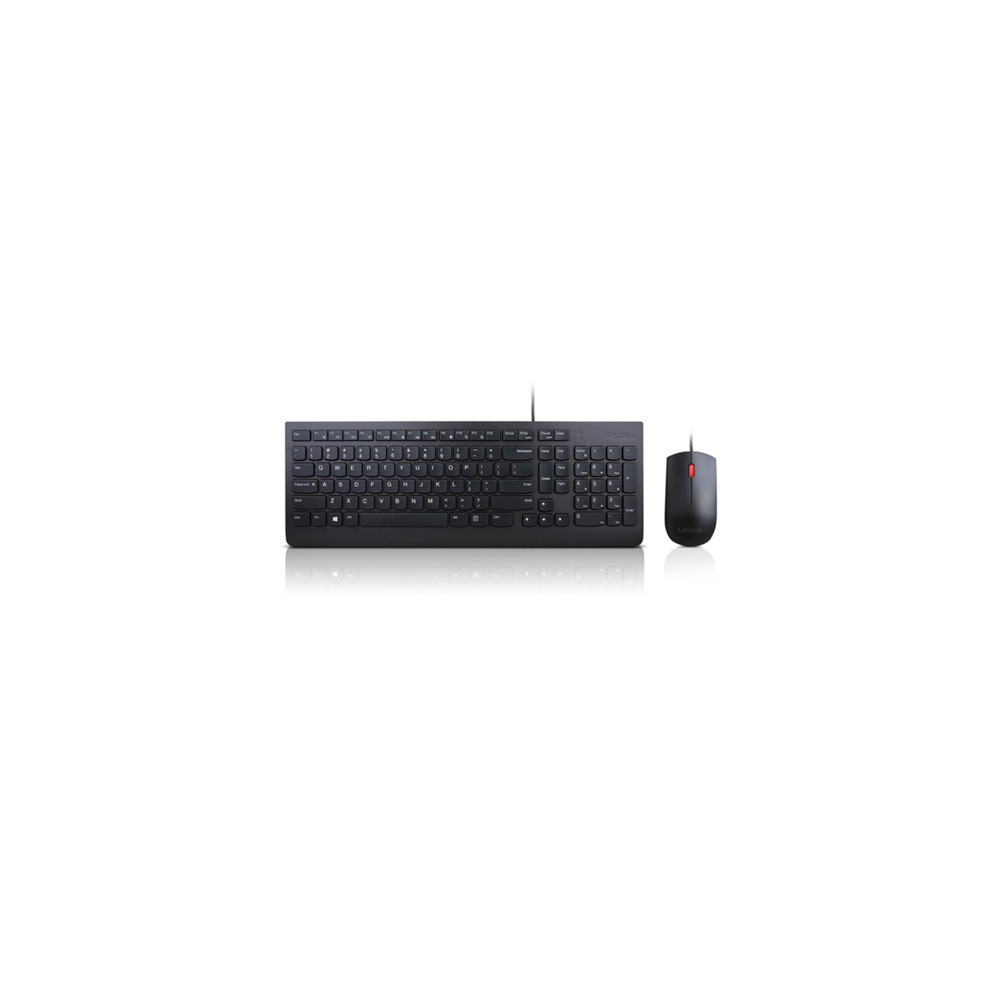 Lenovo | Essential | Essential Wired Keyboard and Mouse Combo - US English with Euro symbol | Black | Keyboard and Mouse Set |