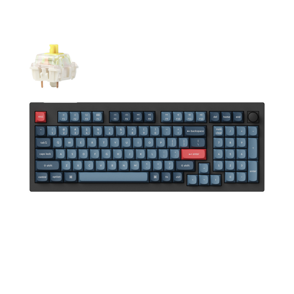 Keychron V5 Max QMK/VIA Wireless RGB - US Layout - Hot-Swappable Gateron Jupiter Banana (V5M-D4) Belaidė Žaidimų Klaviatūra