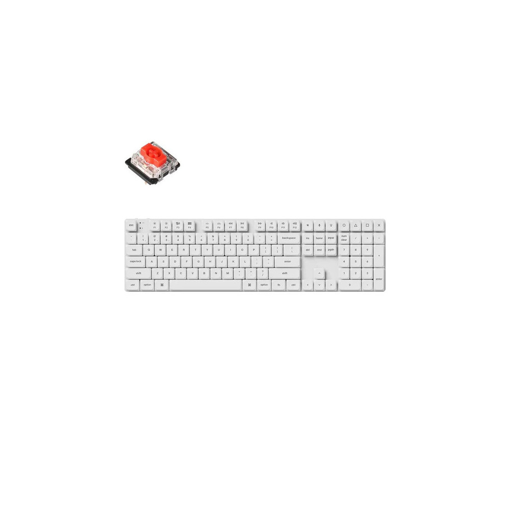 Keychron K5 Pro White QMK/VIA Wireless RGB - US Layout - Hot-Swappable Gateron Red (K5P-Q1) Balta Belaidė Žaidimų Klaviatūra