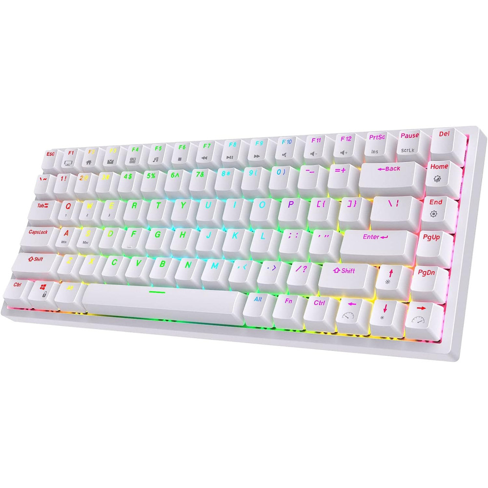 Royal Kludge RK84 Wireless 75% - US layout - Brown Tactile Switches - White (Balta) Belaidė Žaidimų Klaviatūra