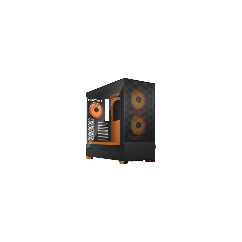 Fractal|Design|||Pop|Air|RGB|||Side|window|||Orange|Core|TG|Clear