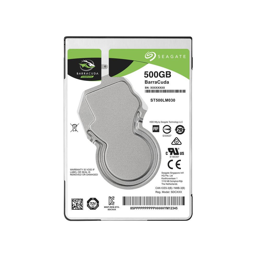 HDD|SEAGATE|Barracuda|500GB|SATA|3.0|128|MB|5400|rpm|2,5"|Thickness
