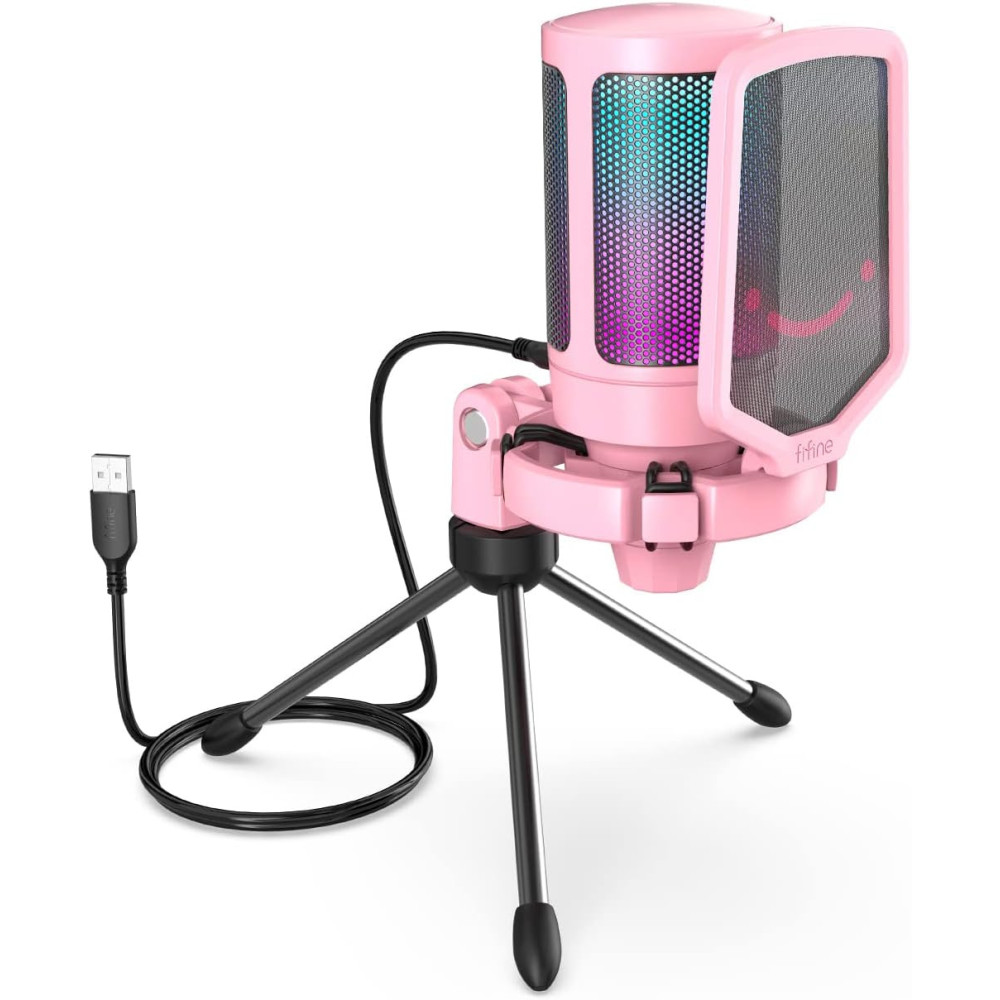 FIFINE A6V RGB Pink (Rožinis) Kondensatorinis Mikrofonas