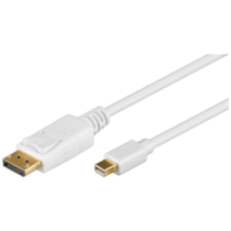 Goobay|||Mini|DisplayPort|adapter|cable|1.2|||White|||Mini|plug