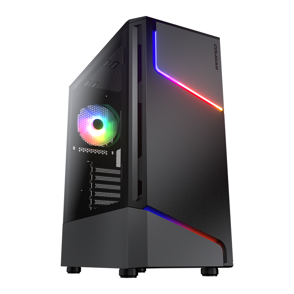 COUGAR | MX360 RGB | PC Case | Mid Tower / Metal Front Panel with ARGB strips / 1 x ARGB Fan / TG Left Panel
