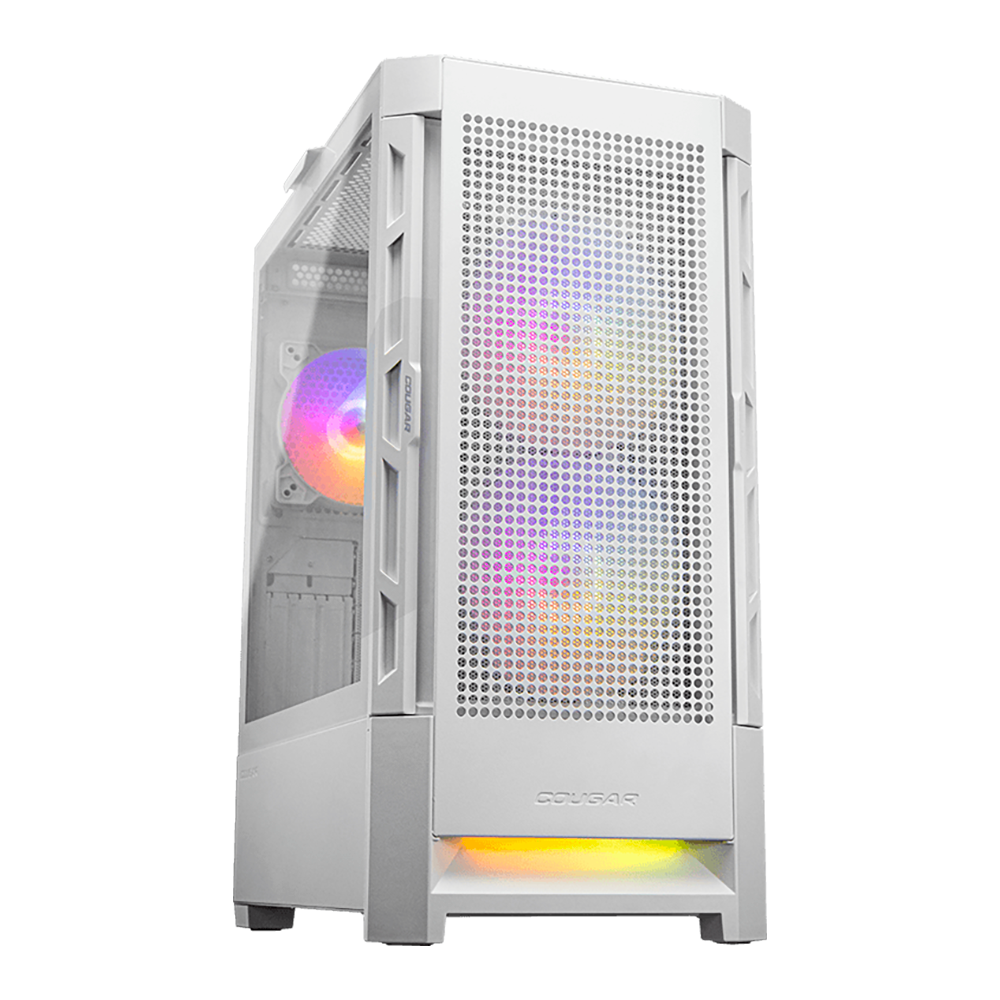 COUGAR | Duoface RGB White | PC Case | Mid Tower / Airflow Front Panel / 2 x 140mm & 1x 120mm ARGB Fans incl. / TG Left Panel