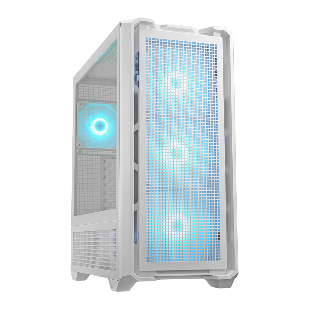 COUGAR | MX600 White | PC Case | Mid Tower / Mesh Front Panel / 3 x 140mm + 1 x 120mm Fans / Transparent Left Panel
