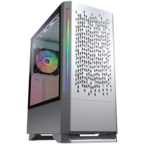 COUGAR | MX430 Air RGB White | PC Case | Mid Tower / Air Vents Front Panel with ARGB strips / 3 x ARGB Fans / 4mm TG Left Panel