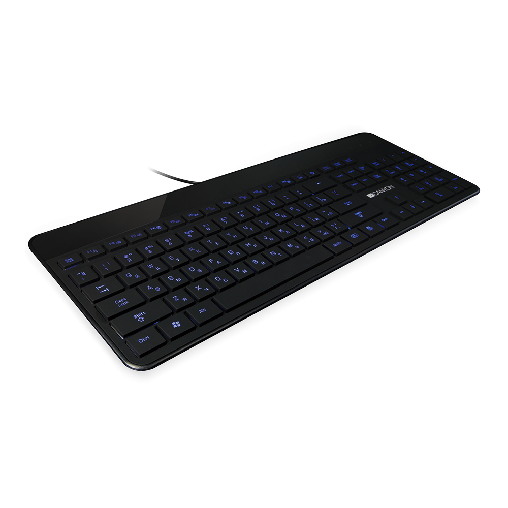 CANYON keyboard HKB-5 EN/RU LED Multimedia Slim Black