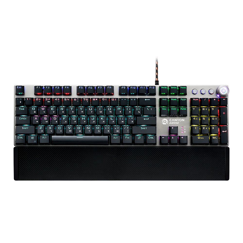 CANYON keyboard Nightfall GK-7 RGB EN/RU Wired Dark Grey