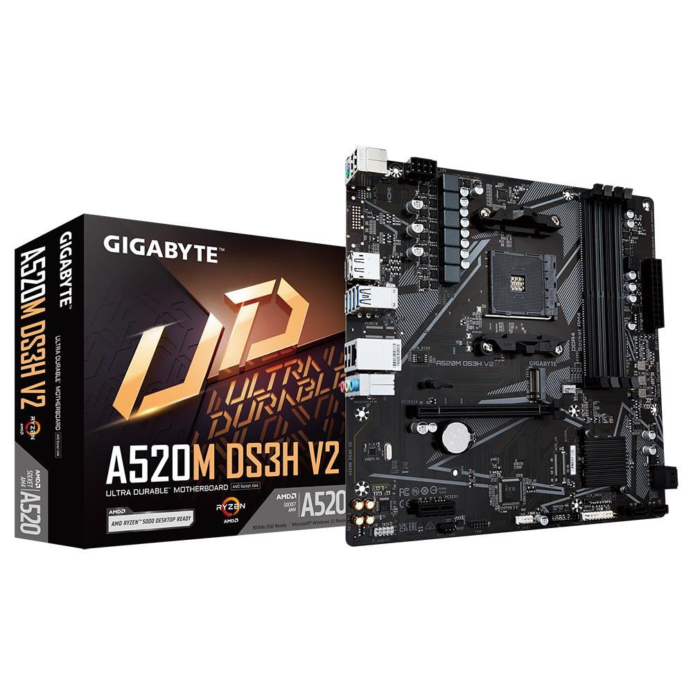 Mainboard|GIGABYTE|AMD A520|SAM4|Micro-ATX|Memory DDR4|Memory slots 4|1xPCI-Express 3.0 1x|1xPCI-Express 3.0