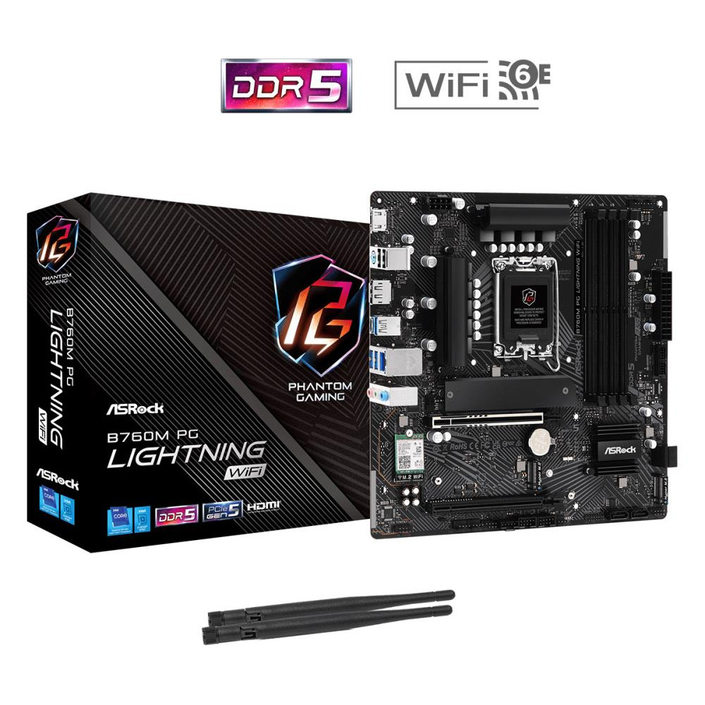 Mainboard|ASROCK|Intel B760 Express|LGA1700|Micro-ATX|Memory DDR5|Memory slots 4|1xPCI-Express 3.0 16x|1xPCI-Express 5.0