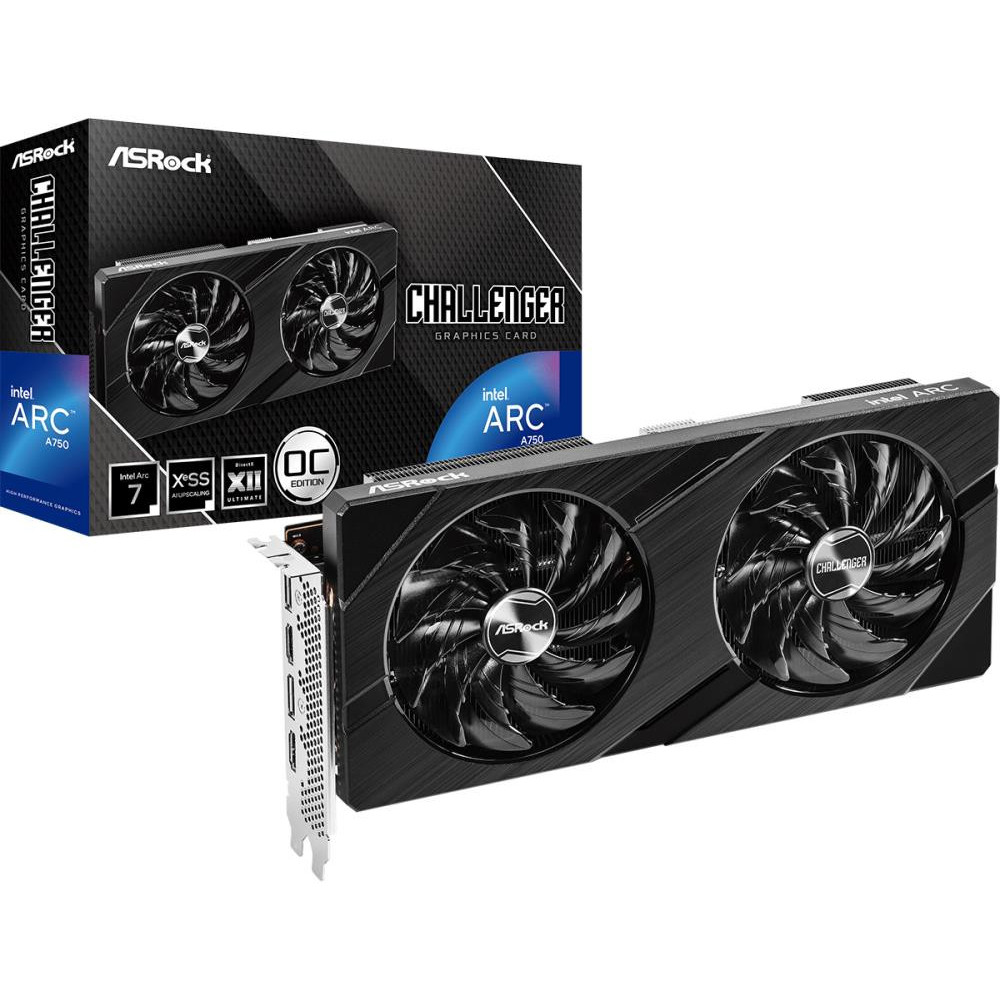 Graphics Card|ASROCK|Intel Arc A750|8 GB|GDDR6|256 bit|PCIE 4.0 16x|GPU 2200 MHz|Dual Slot